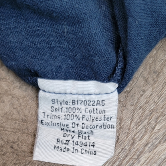 Johnny Was Byia Myrtle Embroidered V Neck Tunic Women's M Blue Multi Ocean Theme - Picture 14 of 15